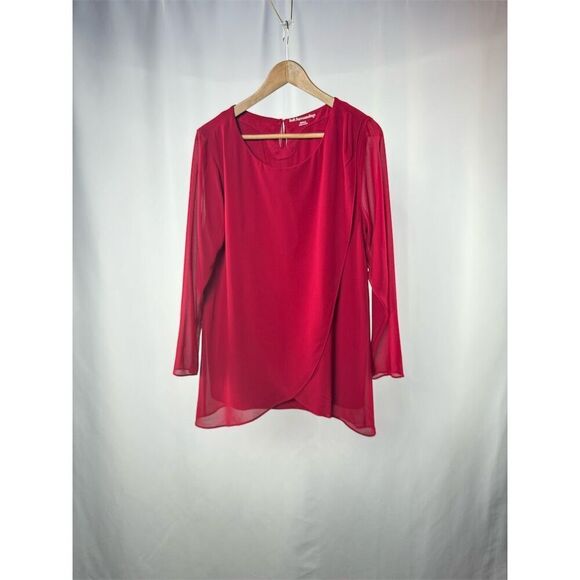 Soft Surroundings Tops - Soft Surroundings Crossover Long Sleeve Blouse in Red Size Medium